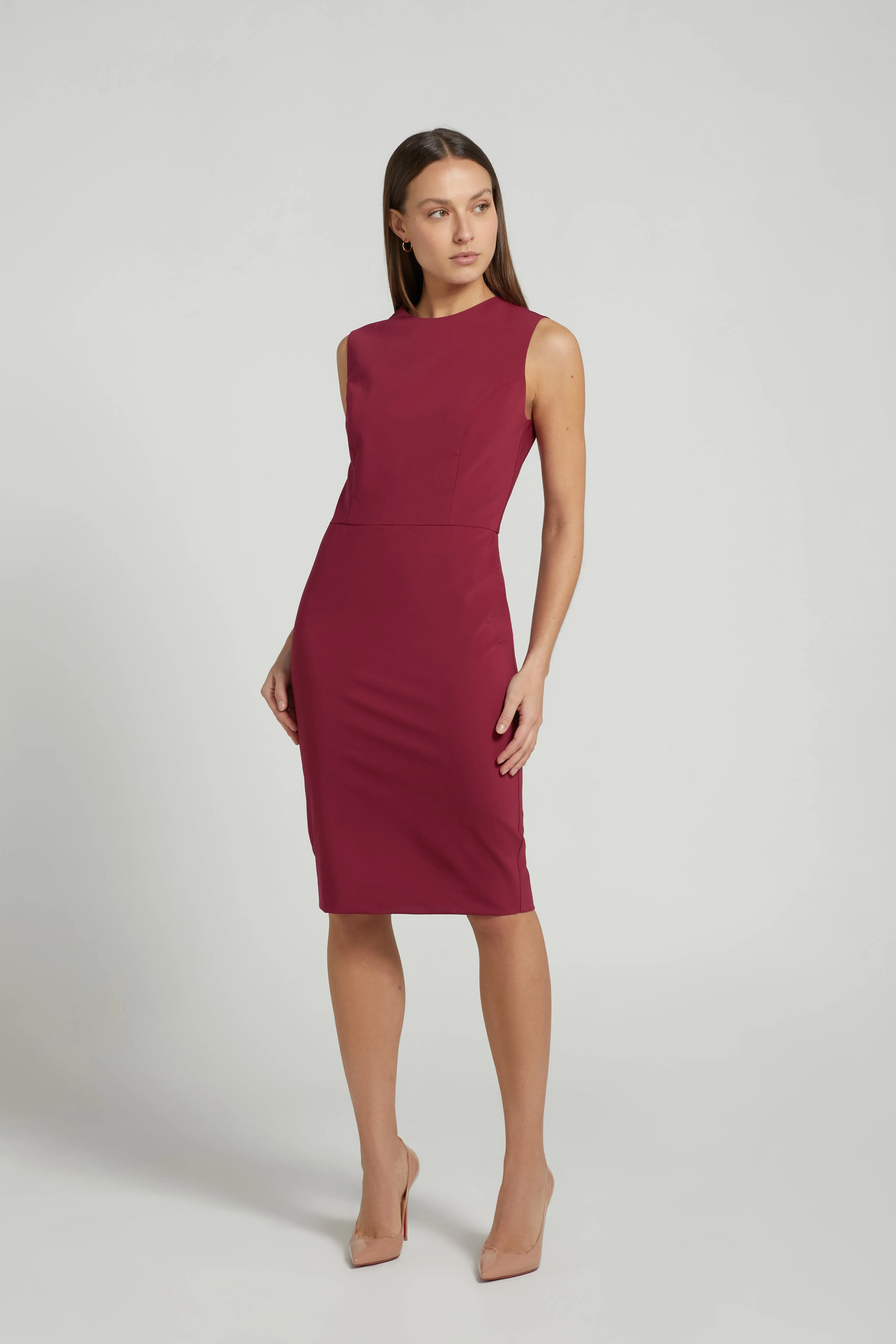 PENCIL DRESS POMEGRANATE