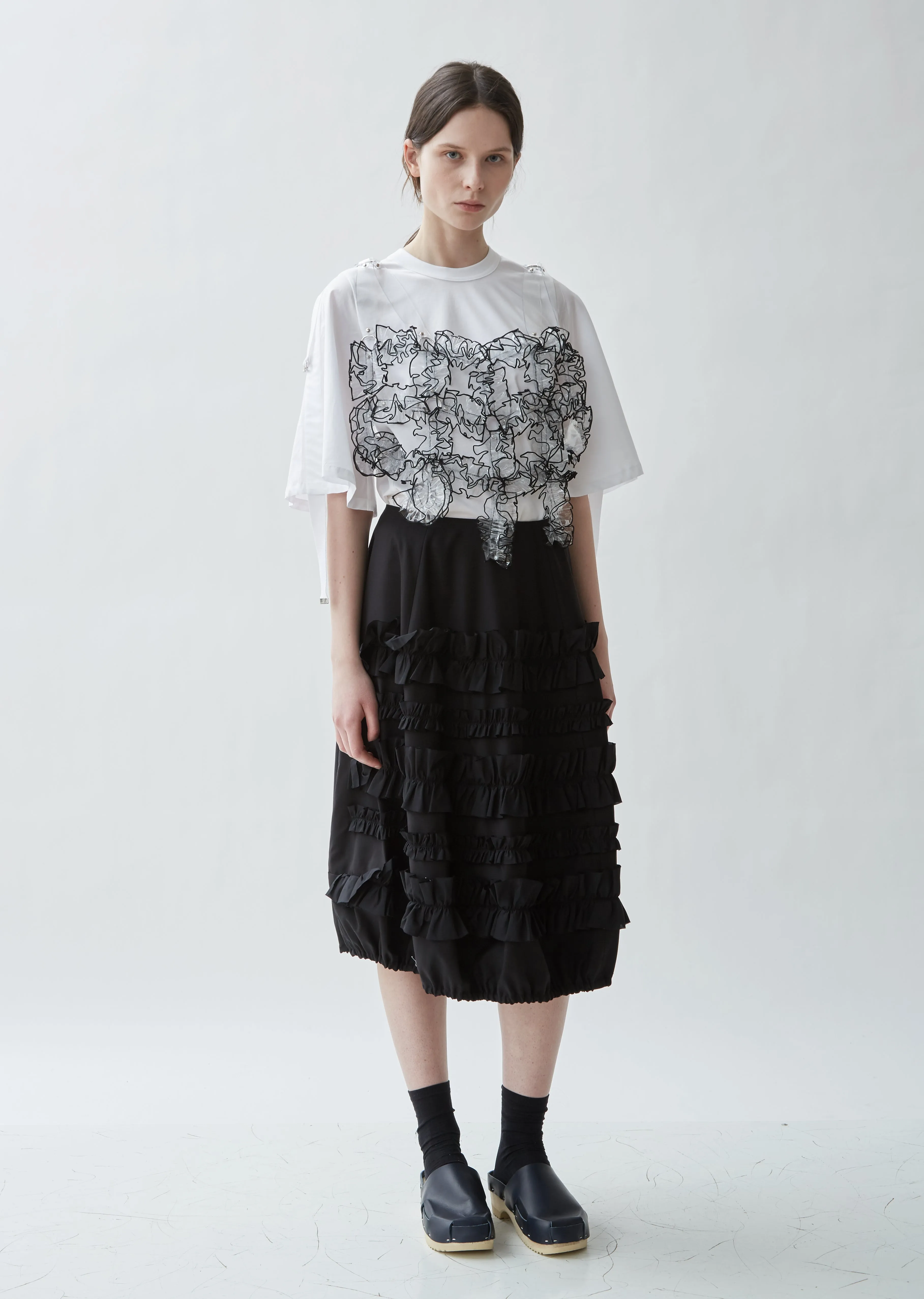 Polyester Rayon Twill x Silk Taffeta Skirt