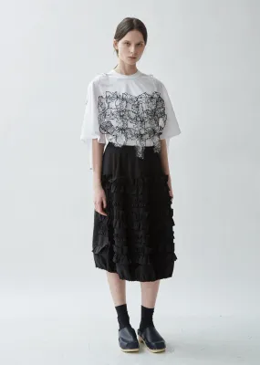 Polyester Rayon Twill x Silk Taffeta Skirt