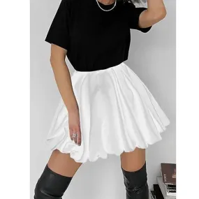 Puff Pleated High Charming Waist Mini Skirt