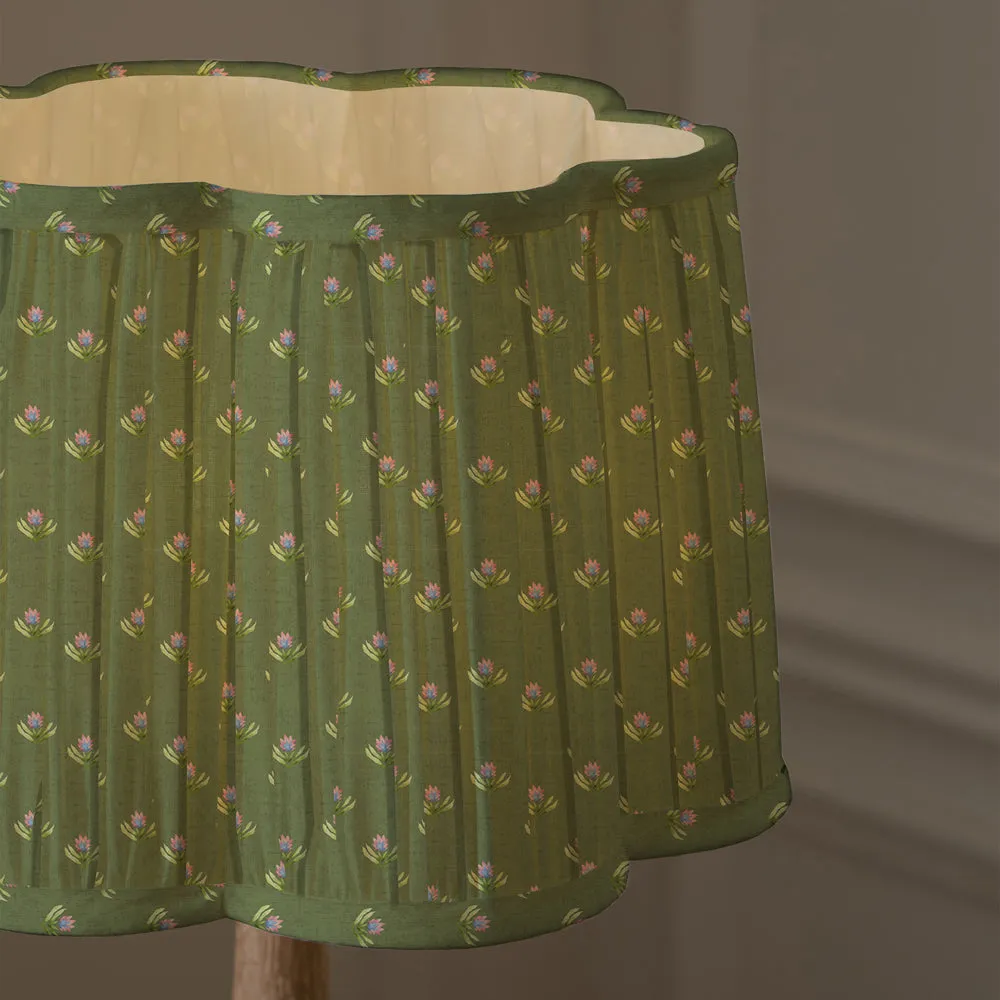 Raja Pleated Scalloped Lamp Shade Sage