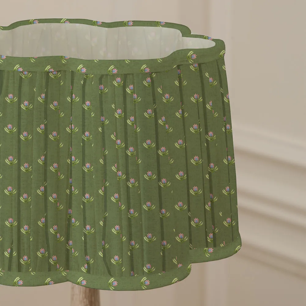 Raja Pleated Scalloped Lamp Shade Sage