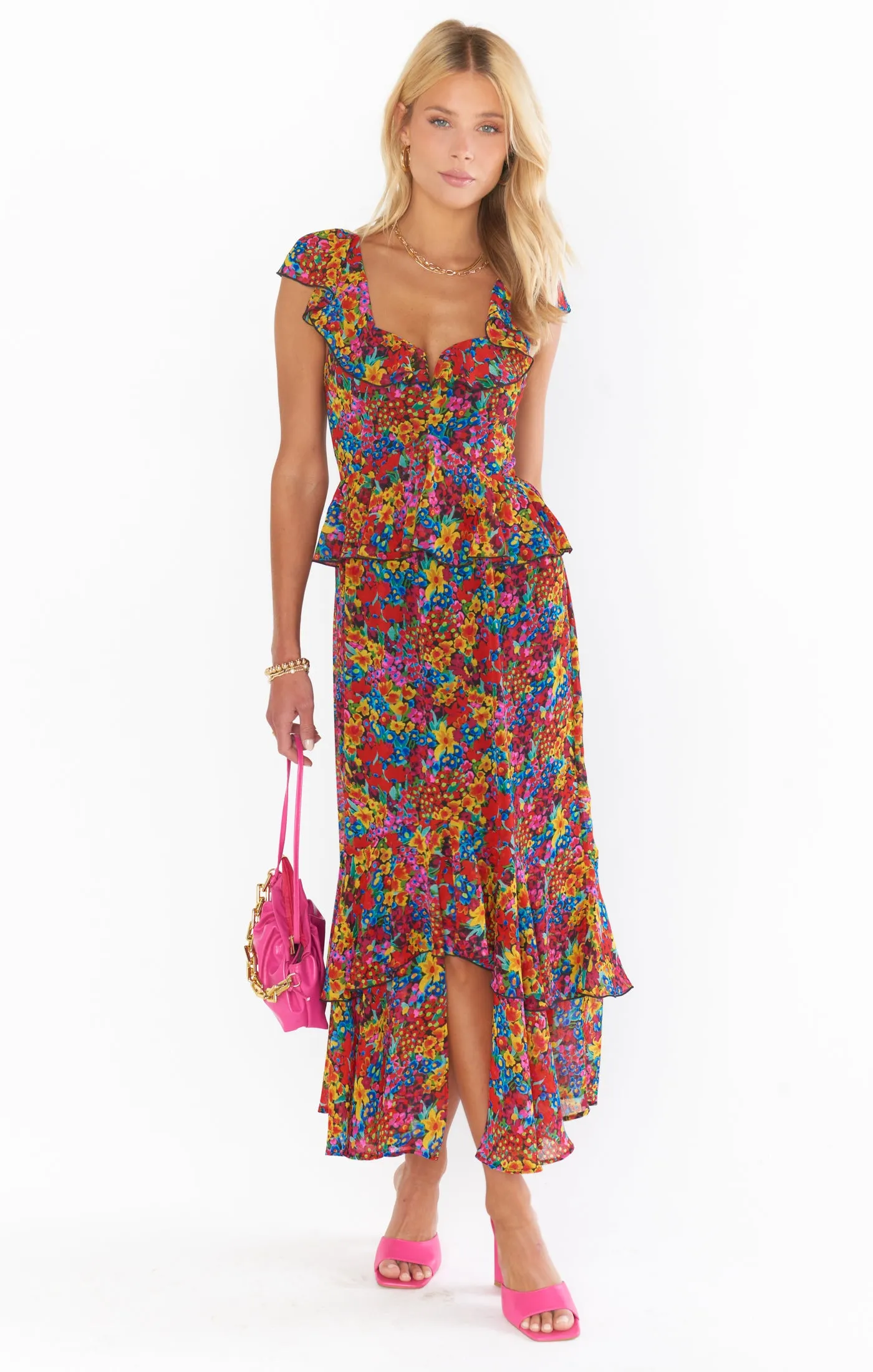 Reese Ruffle Dress ~ Garden Glow