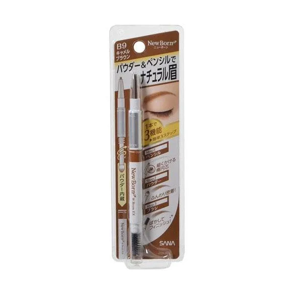 Sana New Born Eyebrow Mascara & Pencil - B9 Camel Brown