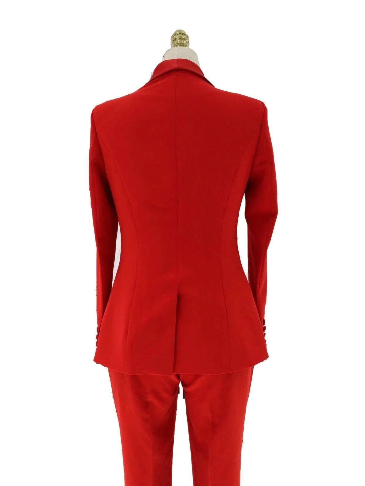 Satin Lapel Collar Pant Suit - Women Trouser Suits - Trouser Suit