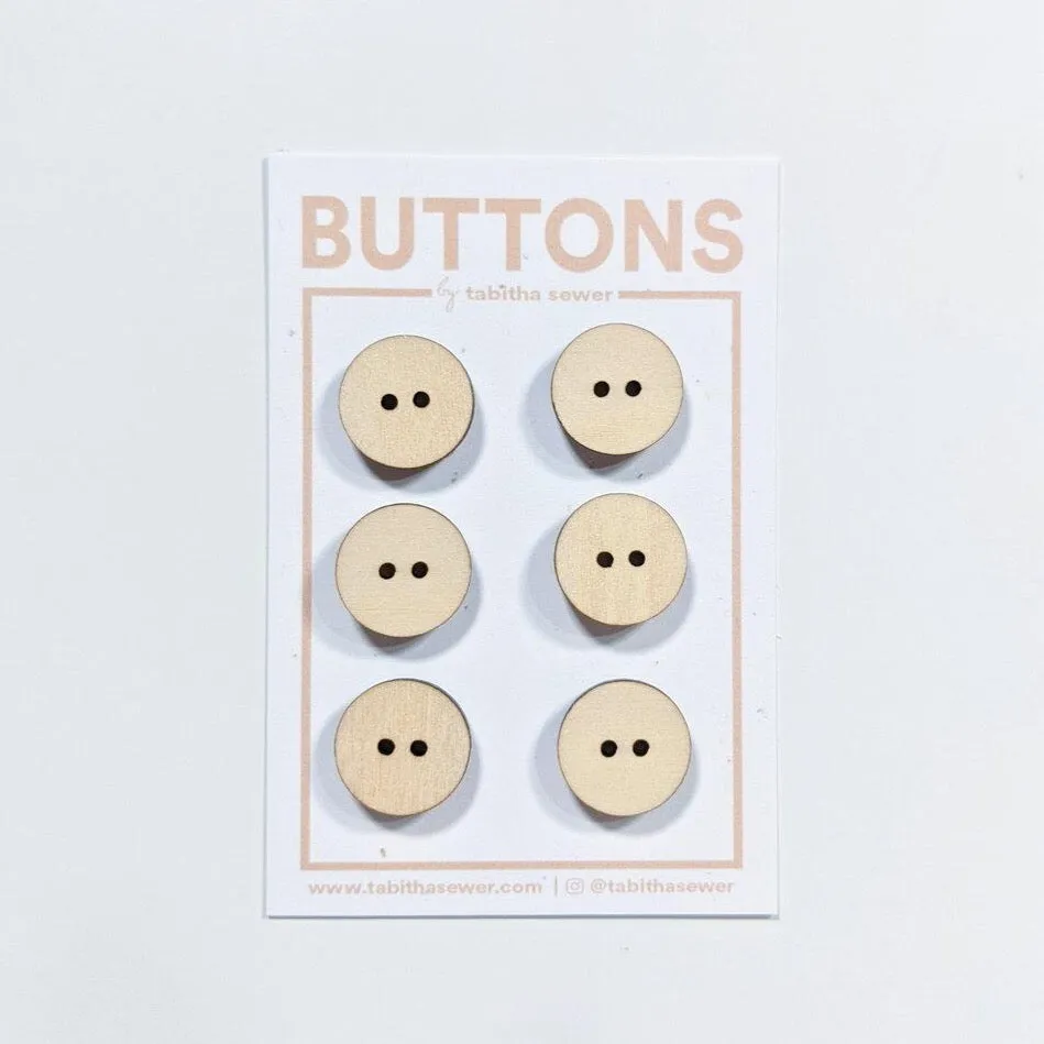 Small Wood Classic Circle Buttons