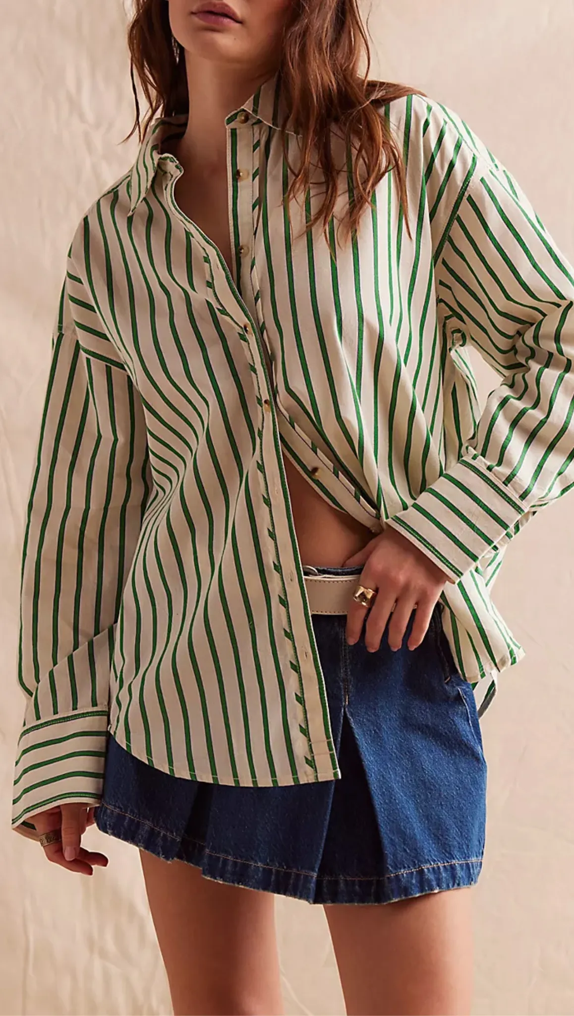 Striped Varsity Vibes Shirt - Green Combo