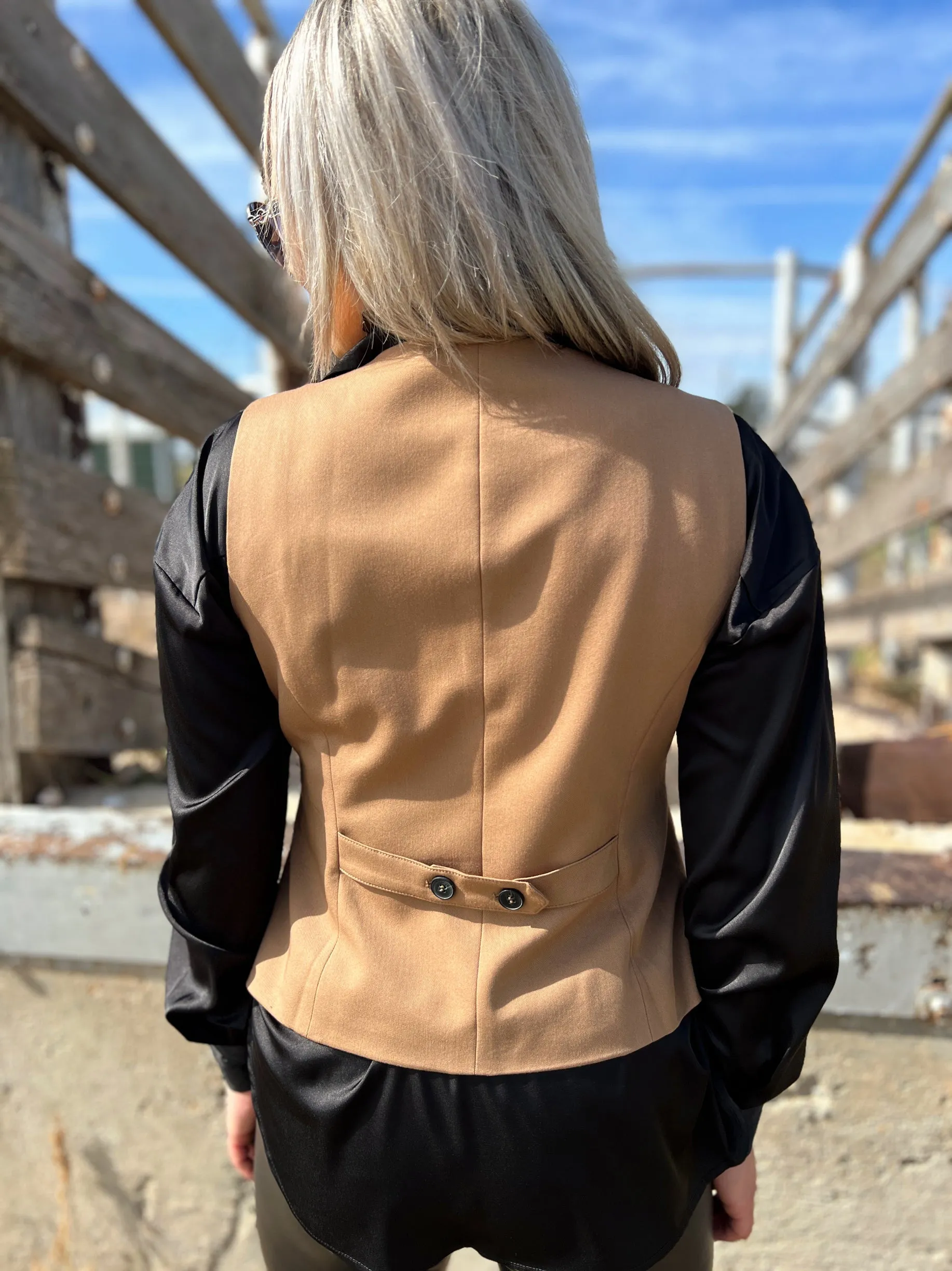 The Beth Western Style Vest Black and Brown