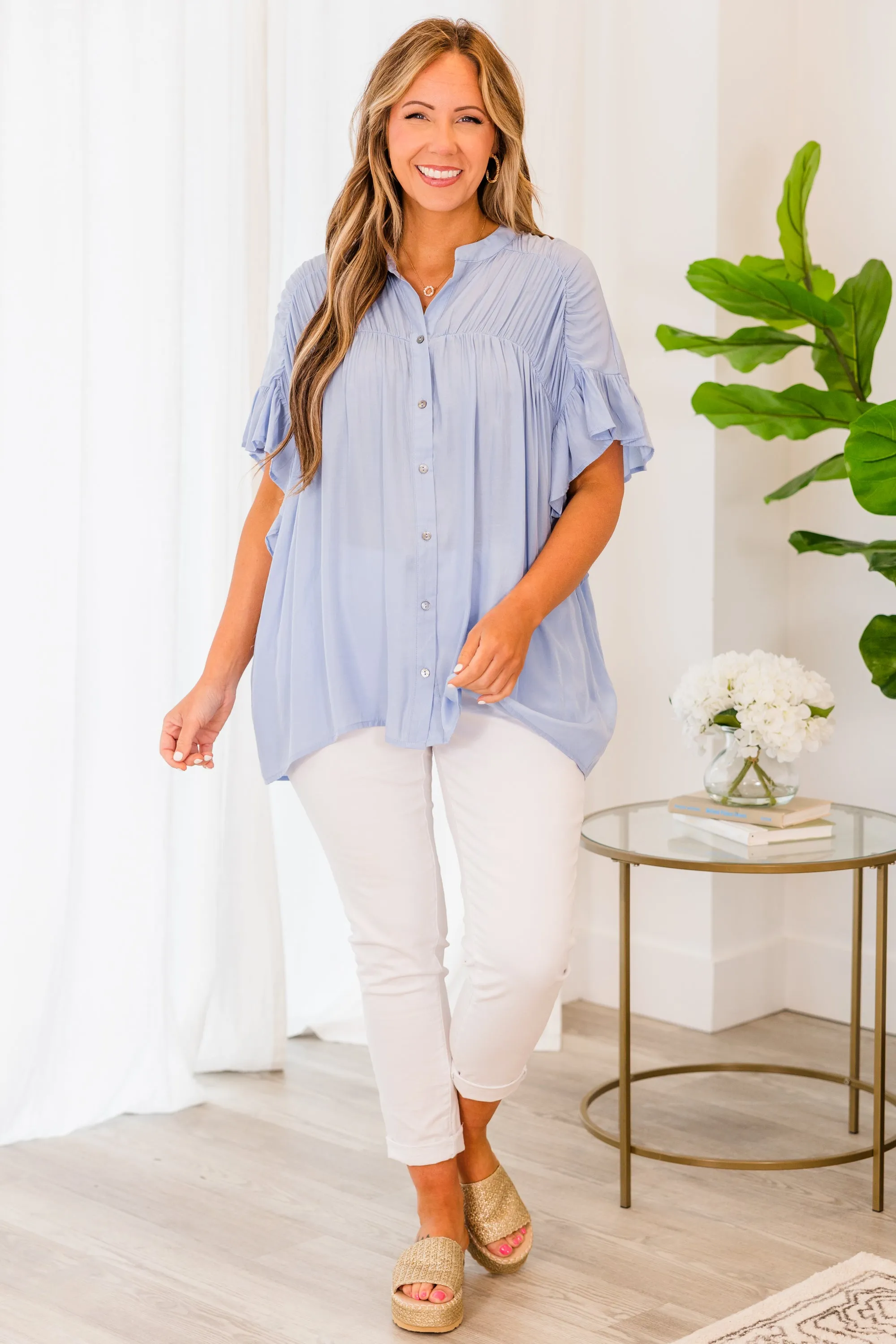 The Misfortunes Of Life Top, Chambray