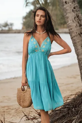 V-neck Ruffled Slip Dress