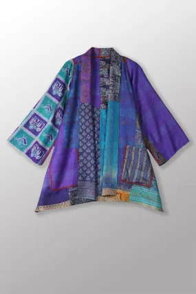 VINTAGE SILK KANTHA A-LINE JKT - sv2003-0373a -