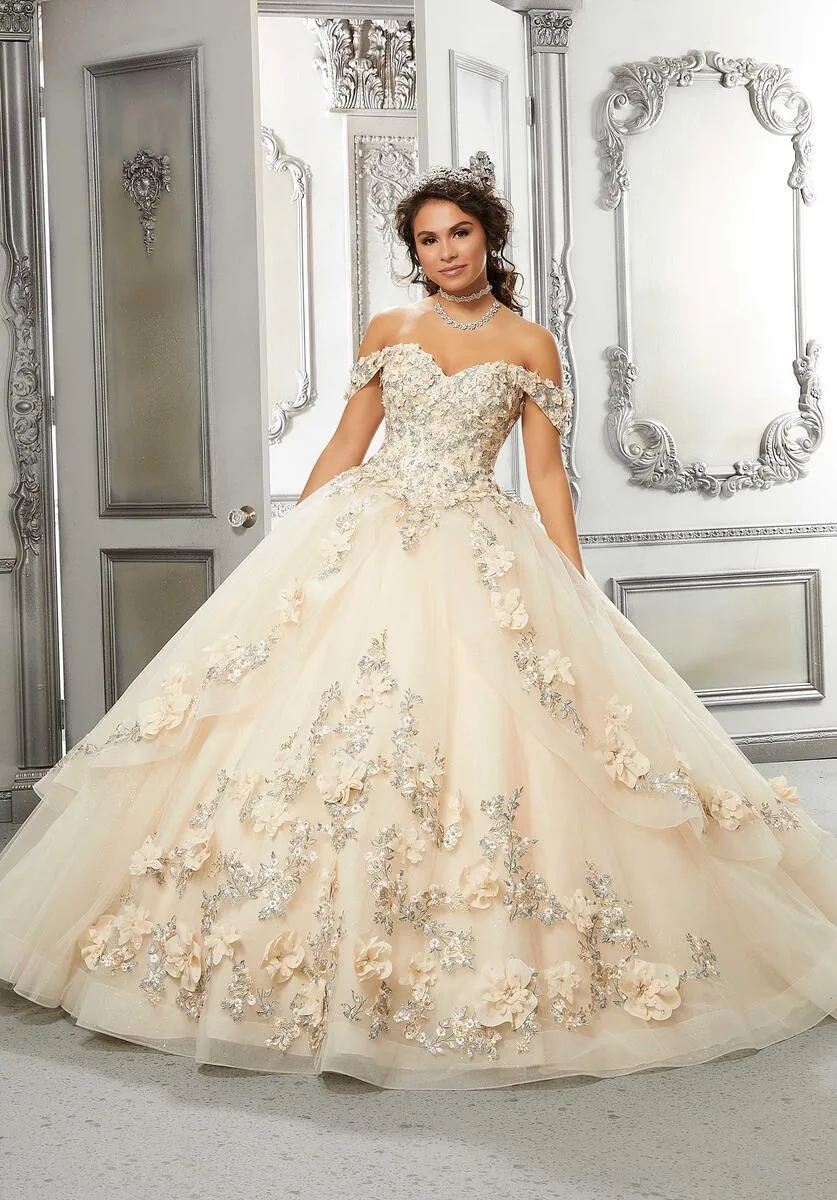 Vizcaya by Morilee 3D Floral Fairytale Quince Dress 89318