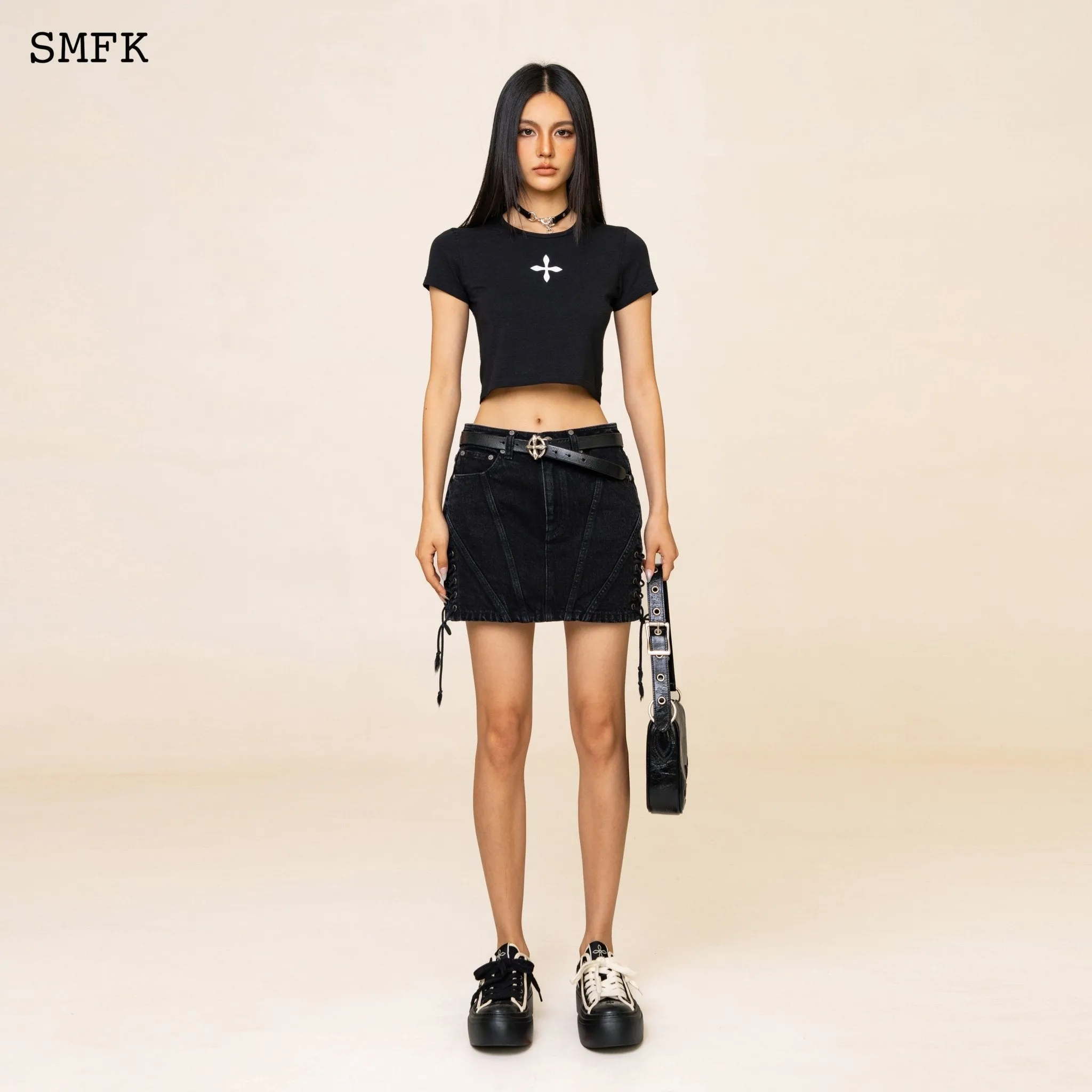 WildWorld Rock High-Waist Denim Skirt