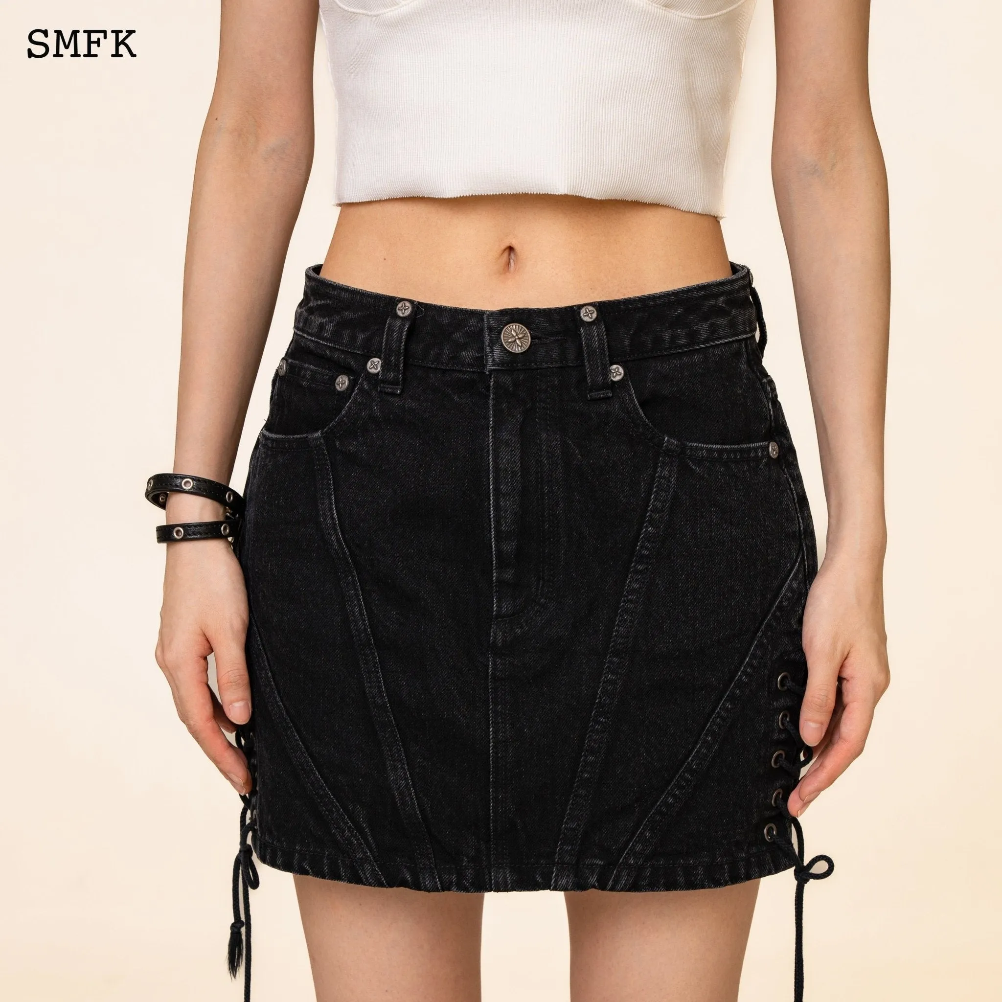 WildWorld Rock High-Waist Denim Skirt