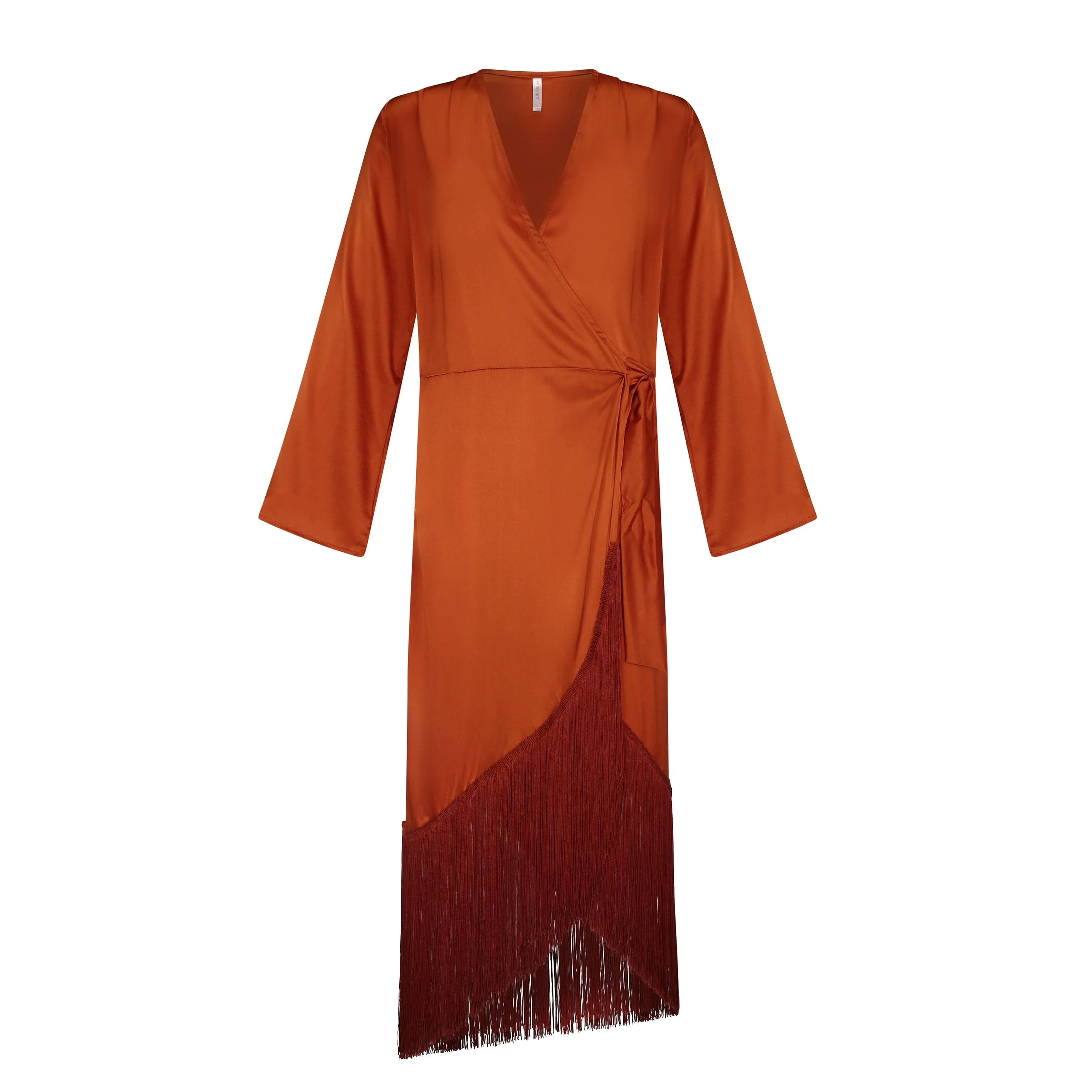 WRAP DRESS SILK & ELASTANE OCRE 229